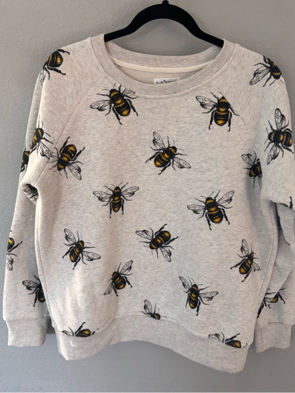 LA Soul Grey Bee Pattern Crewneck